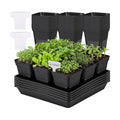 GREANER 50 Pcs Nursery Pots 4 Inch, 5 Packs 12 Inch Reusable Seed Starter Tray, Plastic Sturdy Planting Pots with 20PCS