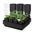 GREANER 4PCS Seed Starting Trays 12 Inch, 60PCS 2.7 Inch Sturdy Seedling Pots with Drain Holes and 20PCS Plant Labels