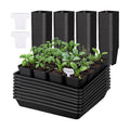 GREANER 8PCS 12 Inch Plant Trays for Pots, 120PCS 2.7 Inch Seed Starter Pots with Drain Holes, Sturdy Seedling pots for