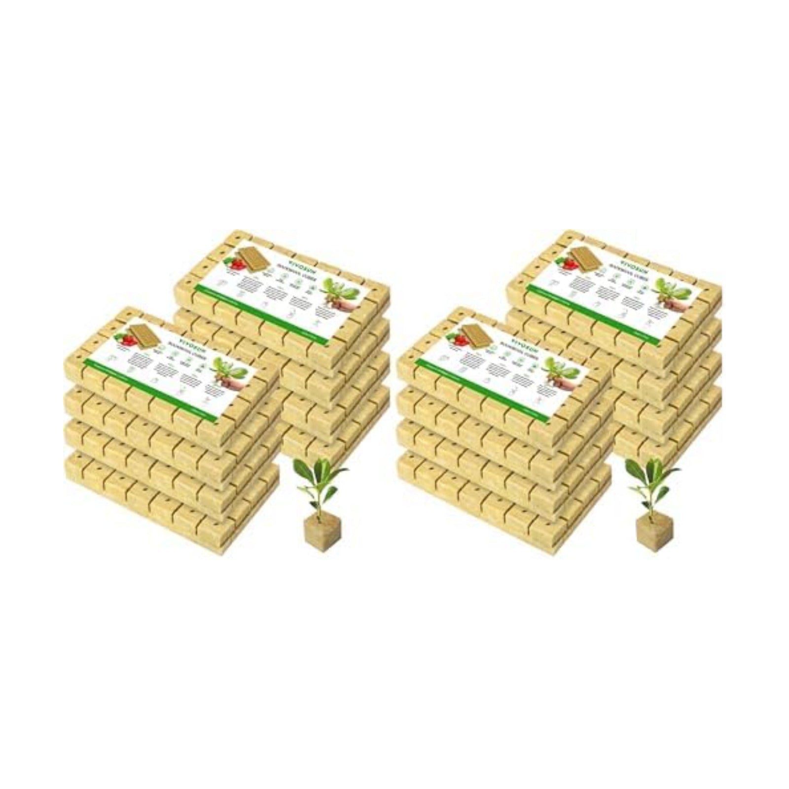 VIVOSUN 1.6 Inch Rockwool Cubes, Grow Cubes for Hydroponics, Cuttings, Cloning, Plant Propagation, Seed Startling, 8