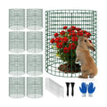 8 Pack Plant Protectors from Animals, 12x16 Inch Metal Garden Cages | Stakes & Zip Ties Included Plant Protection