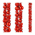 2 Pcs 6 ft Christmas Ball Ornament Garland, Mixed Red