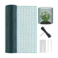 16in X 49.2Ft Chicken Wire Fencing Plant Protectors from Animals Green Roll | Anti-Rust Chicken Wire Mesh Hexagonal PVC