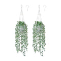 DREAMLOOM 2 Packs Fake Hanging Plants with Pots, Artificial Eucalyptus Hanging Plants with Macrame Hanger for Indoor