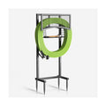 Garden Hose Holder Freestanding with Storage Basket, Holds Up to 165FT Hose, Heavy Duty Metal Water Hose Holder with 4