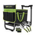 Garden Stool & Kneeler 7-Piece Set with 3 Aluminum Tools, Double-Layer Tote Bag & 2 Side Pouches - Foldable Gardening