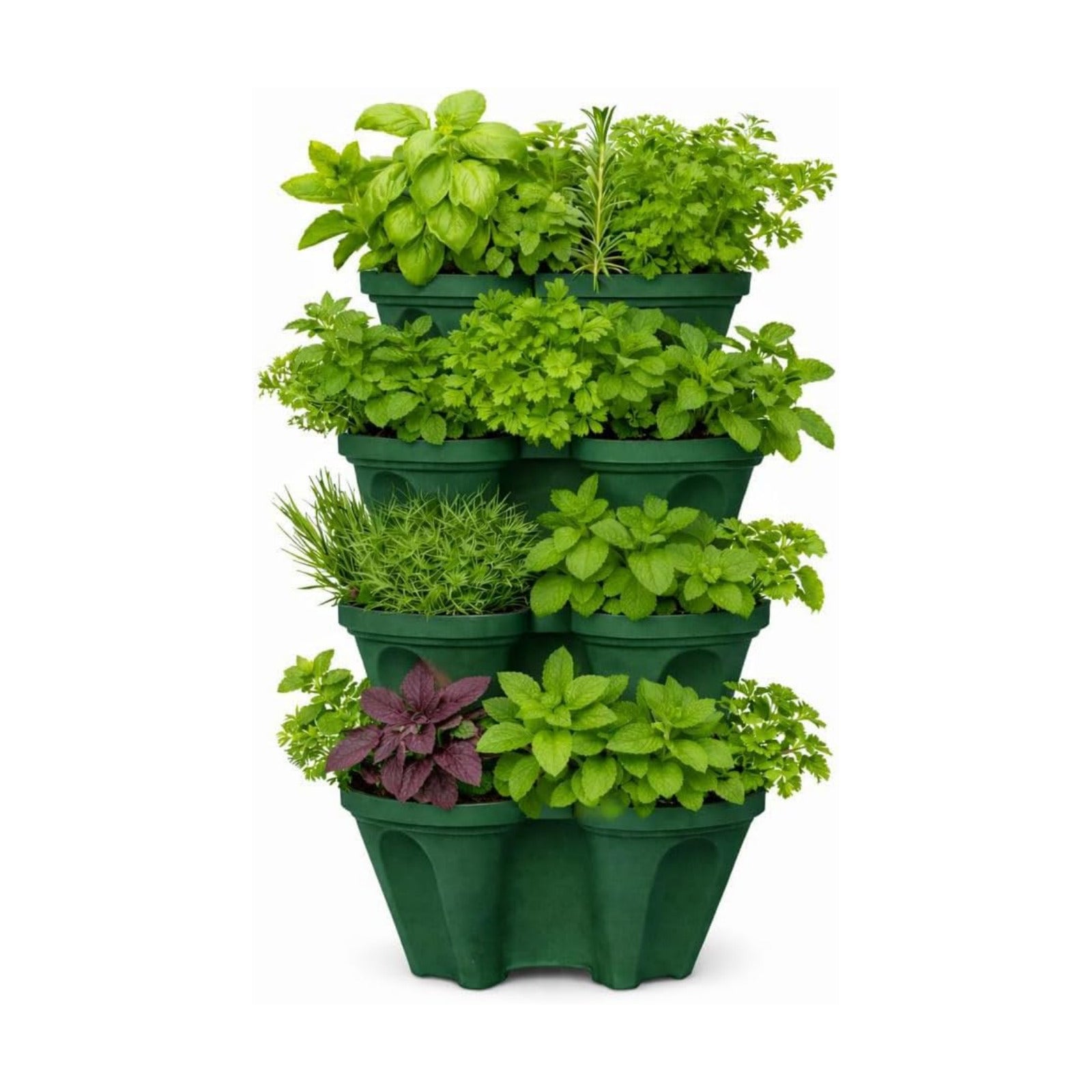 Large Vertical Planter Tower – 4 Tier Stackable Garden Planter, 16 Plant Sites, Commercial Grade Strawberry Planter