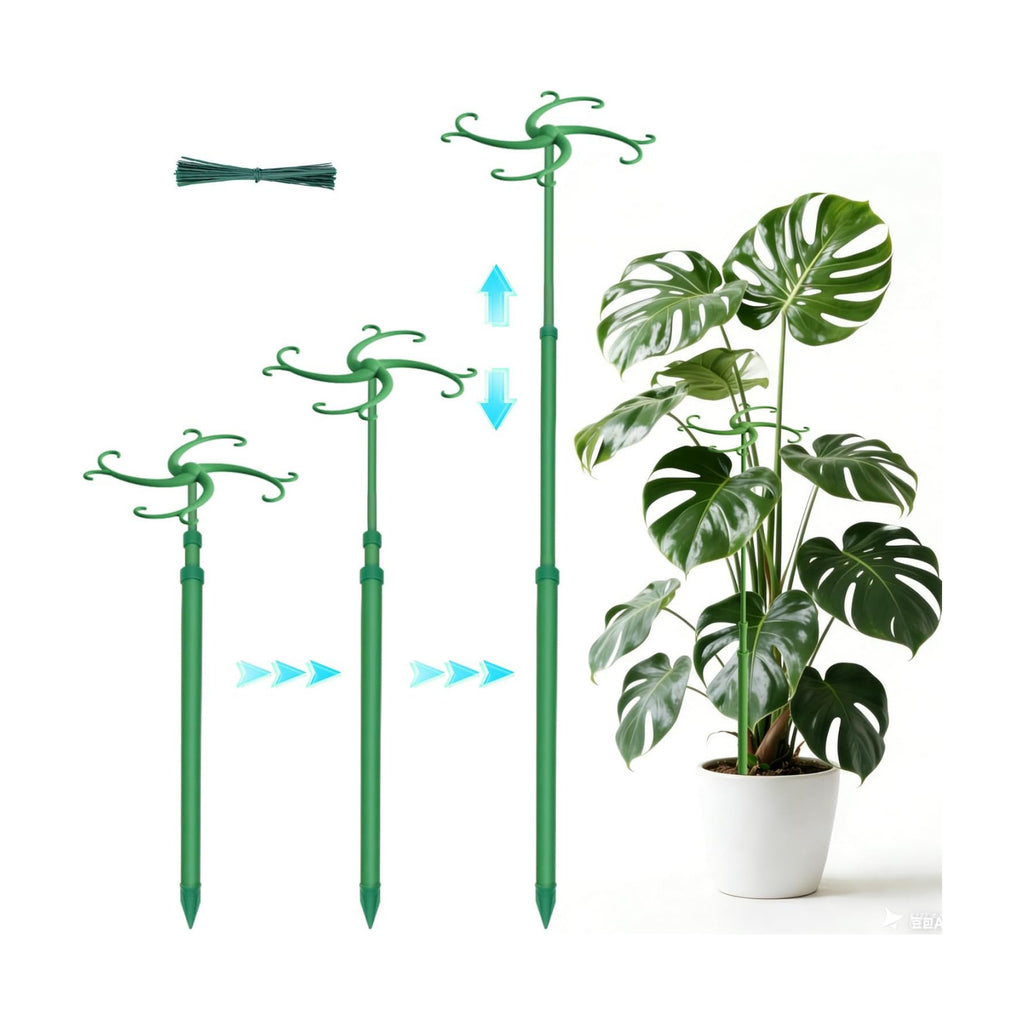 Telescoping Plant Stakes,3Pack 17.3to42.3IN Adjustable MonsteraPlantSupport