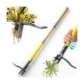 Weed Puller Tool Stand Up with Slide-Release Ejection, Reinforced Steel Weeder with 3-Section Long Handle, No-Touch