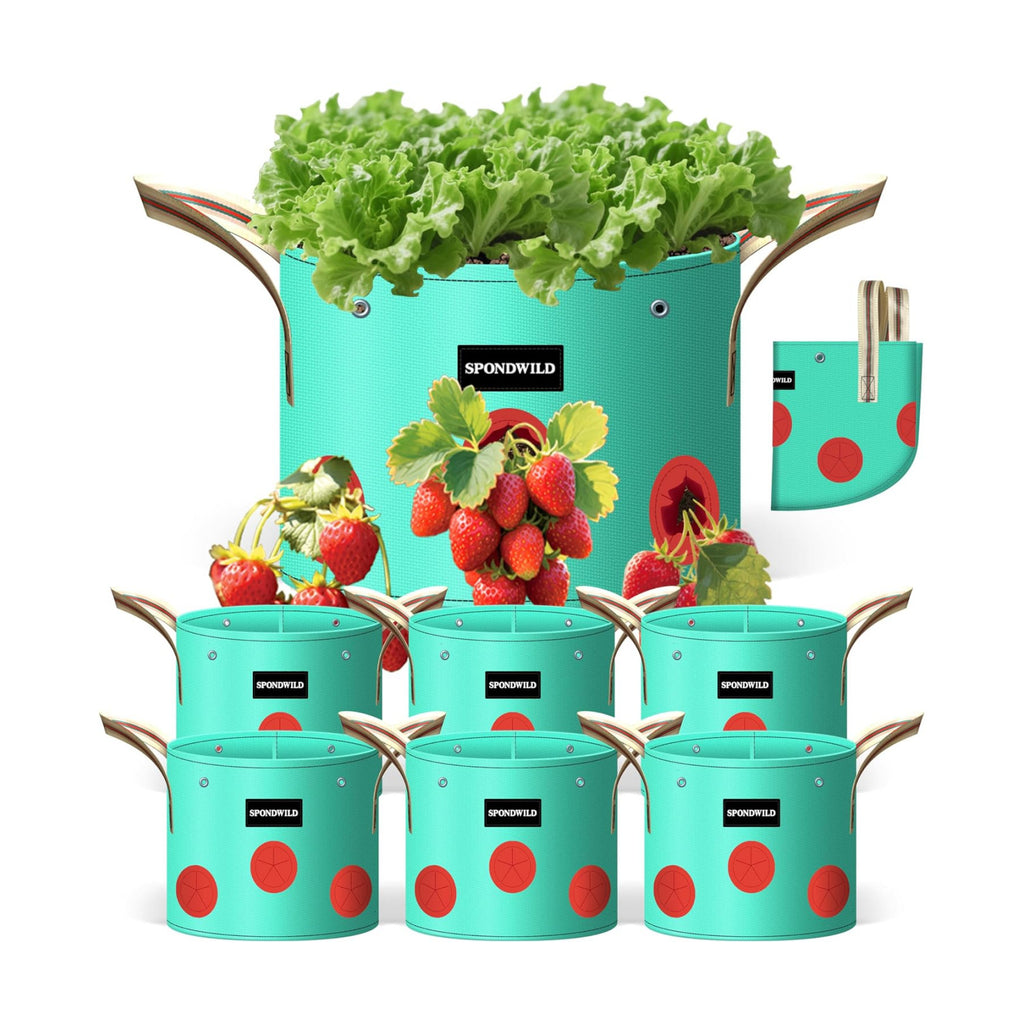 7 Pcs 25 Gallon Grow Bags, PE Plant Pots with 8 Breathable Holes | Collapsible Gardening Supplies with Drainage Holes