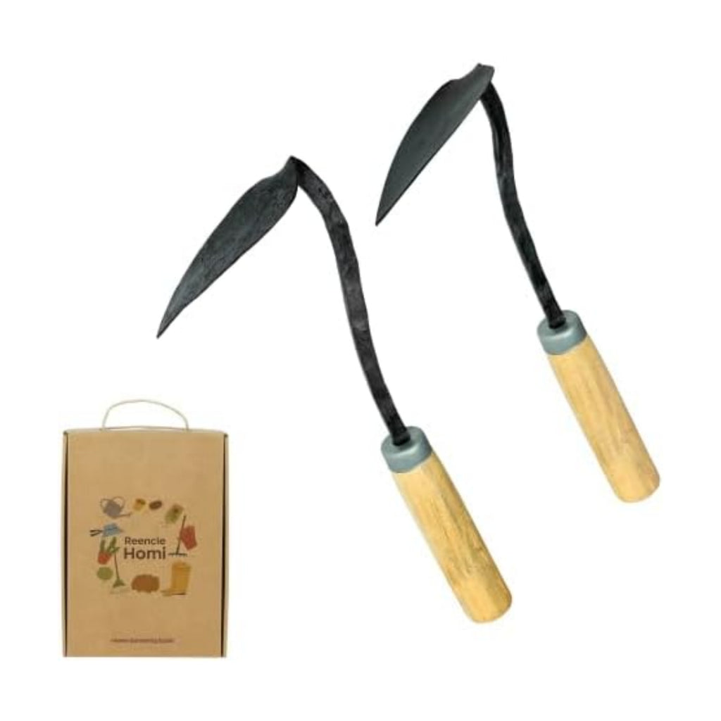 Reencle Homi Korean Hand Hoe (Homi) – Traditional Handmade Hand Plow Garden Tool, Forged Steel Blade & Wooden Handle