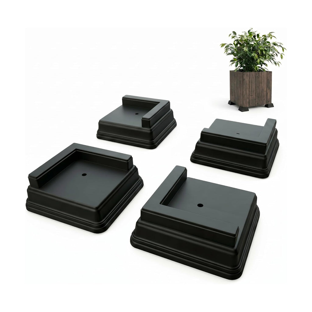 Corner Planter Feet – Pot Feet for Square & Rectangular Planter Boxes – Improves Drainage & Helps Protect Decks –