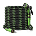 NON-EXPANDABLE Garden Hose 75 FT Water Hose with 10-Function Spray Nozzle | Yard hose Heavy Duty Steel Metal