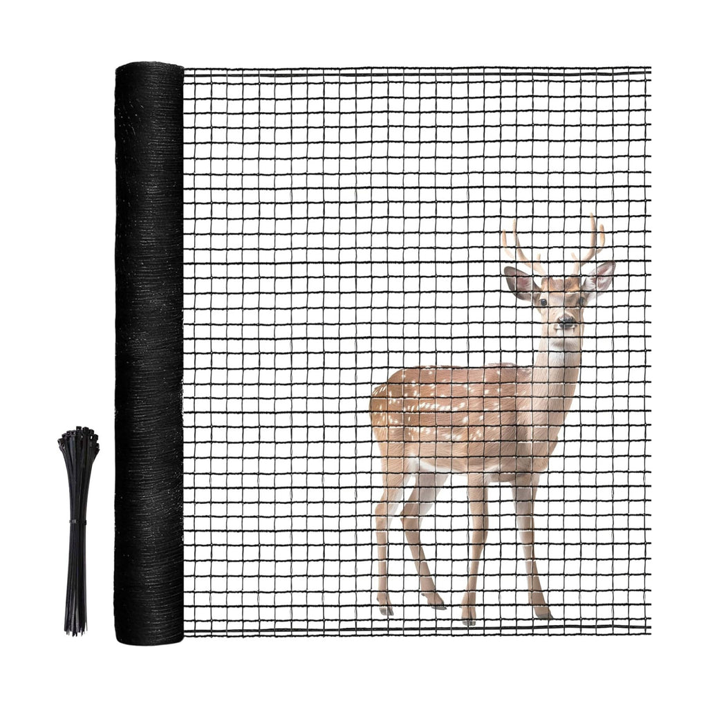 RIFNY Deer Fence, Temporary Fence for Garden Outdoor Yard, 4 x 50 FT | Plastic Mesh Fencing Netting to Protect Plants