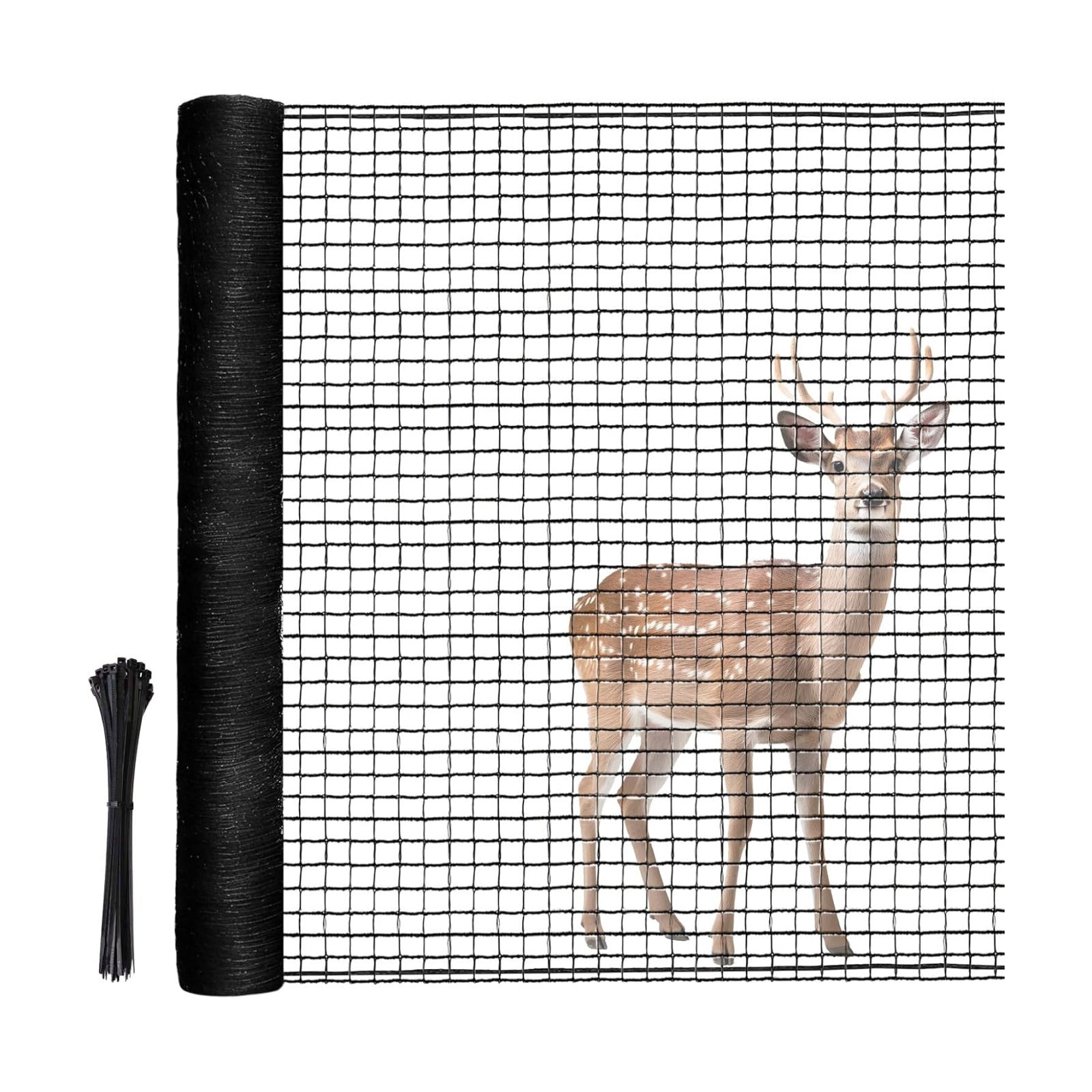 RIFNY Deer Fence, Temporary Fence for Garden Outdoor Yard, 4 x 50 FT | Plastic Mesh Fencing Netting to Protect Plants