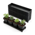 10 Pack Plastic Windowsill Plant Pot Trays (16"x5.5"x1.5"), Rectangular Window Sill Saucer with Removable Drainage