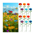 12 Pack Bee Watering Station, Bee Feeder for Garden Metal Butterfly Water Feeder Colorful Flower Design Bath Bowl with