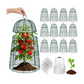 12 Pack XL Metal Garden Cloches for Plants, 17" Height Rustproof Chicken Wire Cloches for Seedlings, Vegetables &