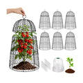 6 Pack XL Metal Garden Cloches for Plants, 17" Height Rustproof Chicken Wire Cloches for Seedlings, Vegetables &