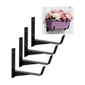 Window Box Brackets, 6 inch Flower Planter Box Brackets, Heavy Duty Metal Flower Box Wall Mounting Hooks for Railings
