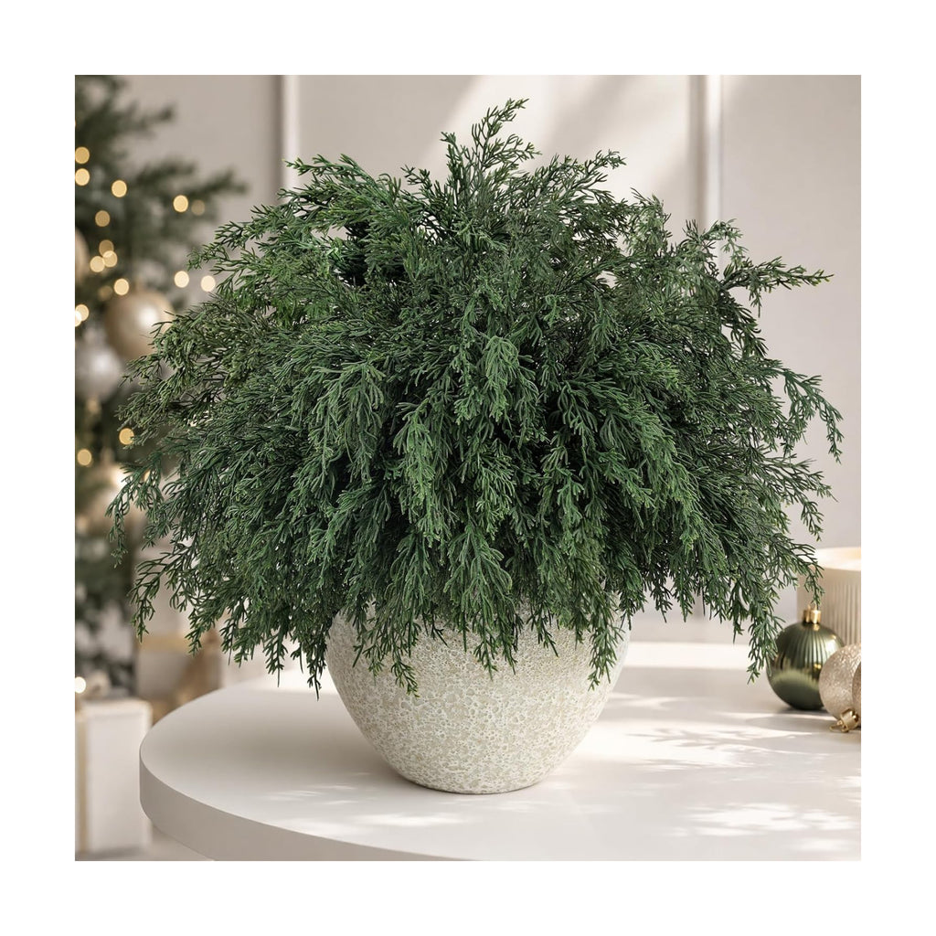 16PCS Christmas Cedar Pine Stems Branches Decor Artificial Greenery Picks