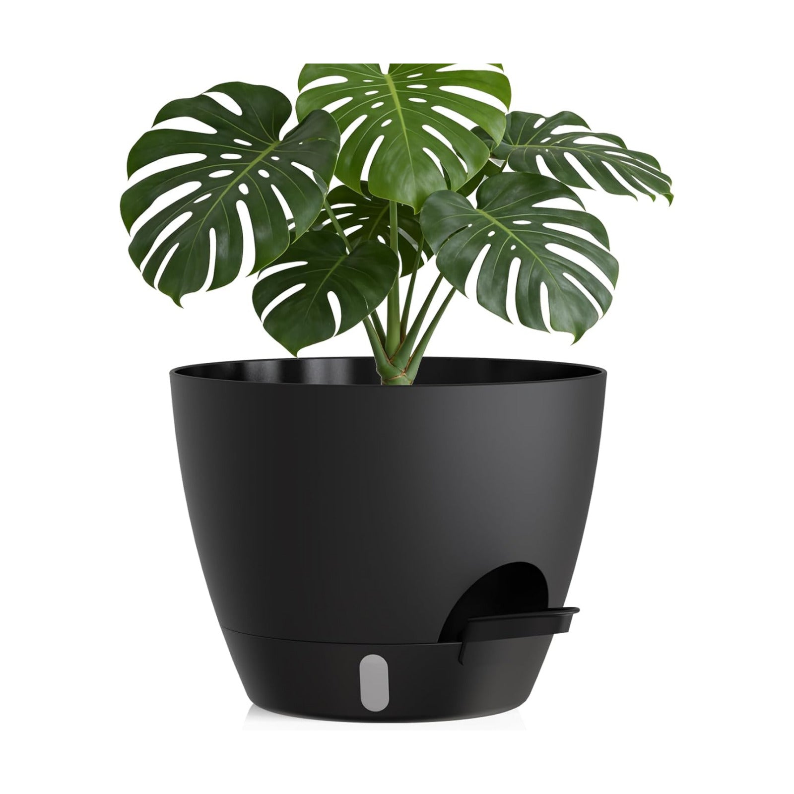 Plant Pots, 1 Pack 12 Inch Self Watering Pots with Drainage Holes, Water Level Indicator Deep Reservoir, Large Planters