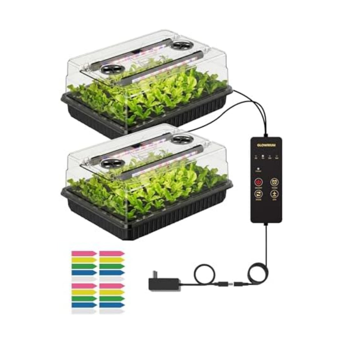 GLOWRIUM Seed Starter Tray with Grow Lights, 108-Cell Plant Germination
