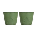 GreenShip 15 inch Large Planters for Outdoor Plants, Set of 2 | 7 gal, Large Indoor Planter, Recycled Resin & Stone