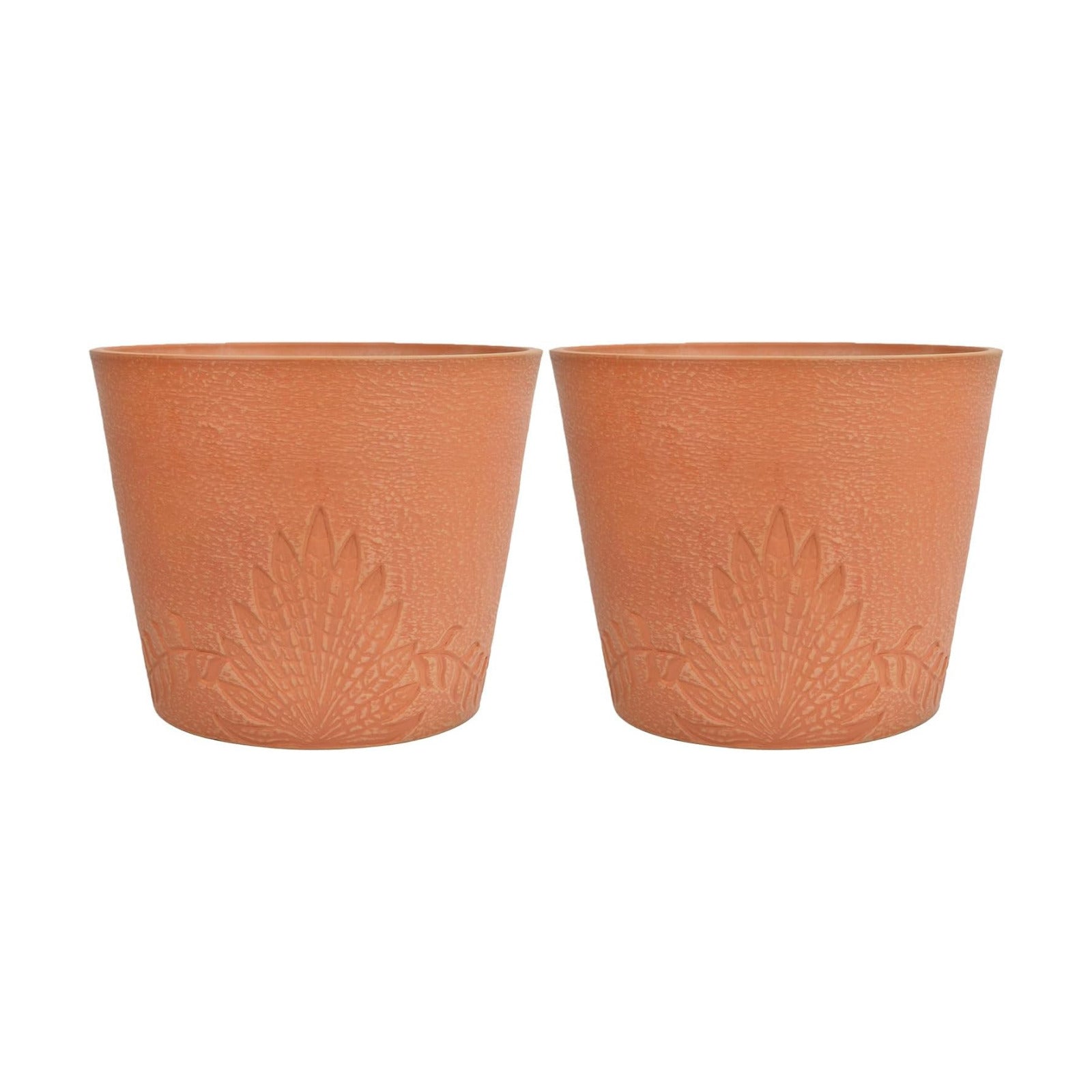 GreenShip 15 inch Large Planters for Outdoor Plants, Set of 2 | 7 gal, Large Indoor Planter, Recycled Resin & Stone
