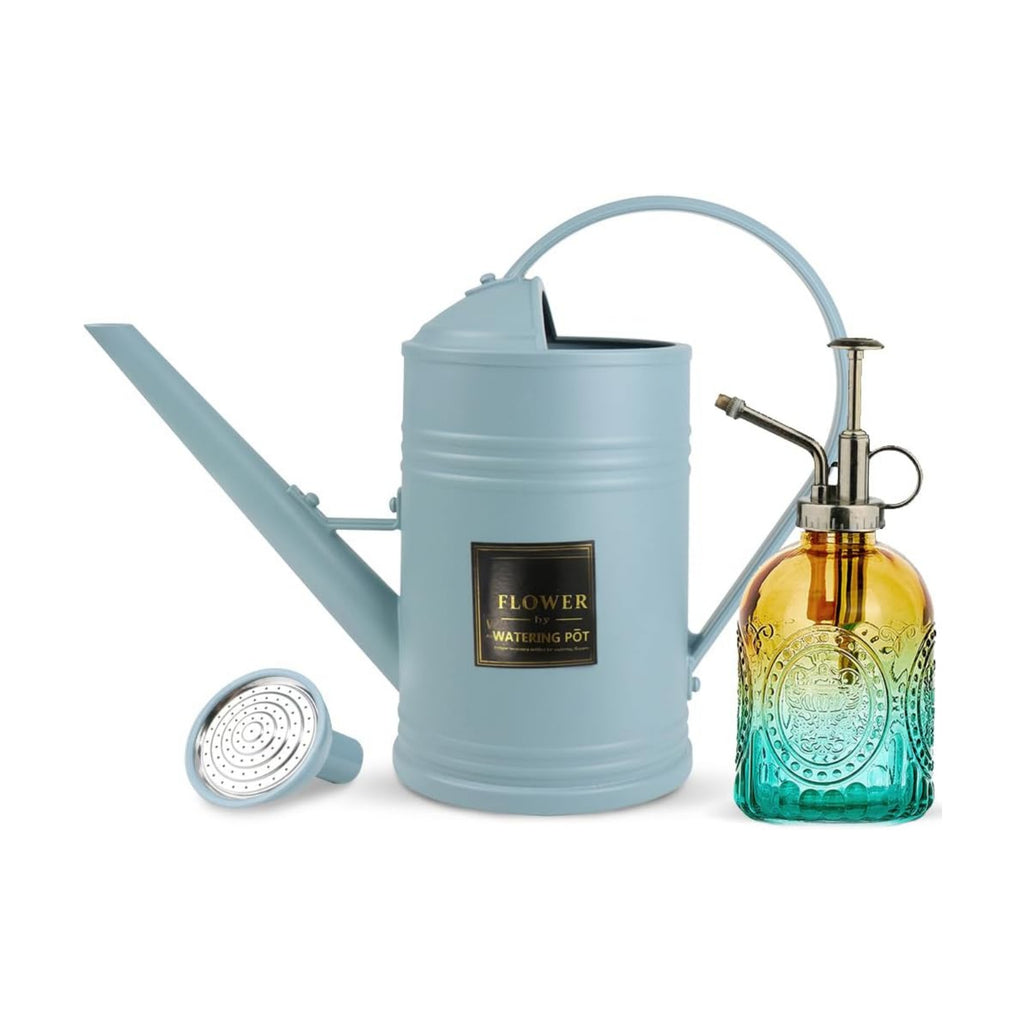 0.5 Gallon Small Watering Can for Outdoor Indoor Plants for House Plants, 12 oz Glass Plant Mister Spray Bottle for