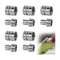 5 Set 3/4 Inch Stainless Steel Garden Hose Quick Connect Fittings Kit | 3/4 Inch GHT Water Hose Fittings, Quick Release