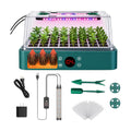 40-Cell Heated Seed Starter Kit with Grow Light & Humidity Dome | 1-24H Timer LED Light, Integrated Heat, Independent