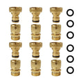 3/4 Inch GHT Solid Brass Garden Hose Quick Connect Fittings, Water Hose Connectors with Leak-Proof Seal for Outdoor