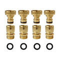 3/4 Inch GHT Solid Brass Garden Hose Quick Connect Fittings, Water Hose Connectors with Leak-Proof Seal for Outdoor