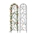 unho 2 Pack 84x19in Garden Trellis Iron Arch for Climbing Plants Outdoor | Decoration Trellis with Black Metal Coating