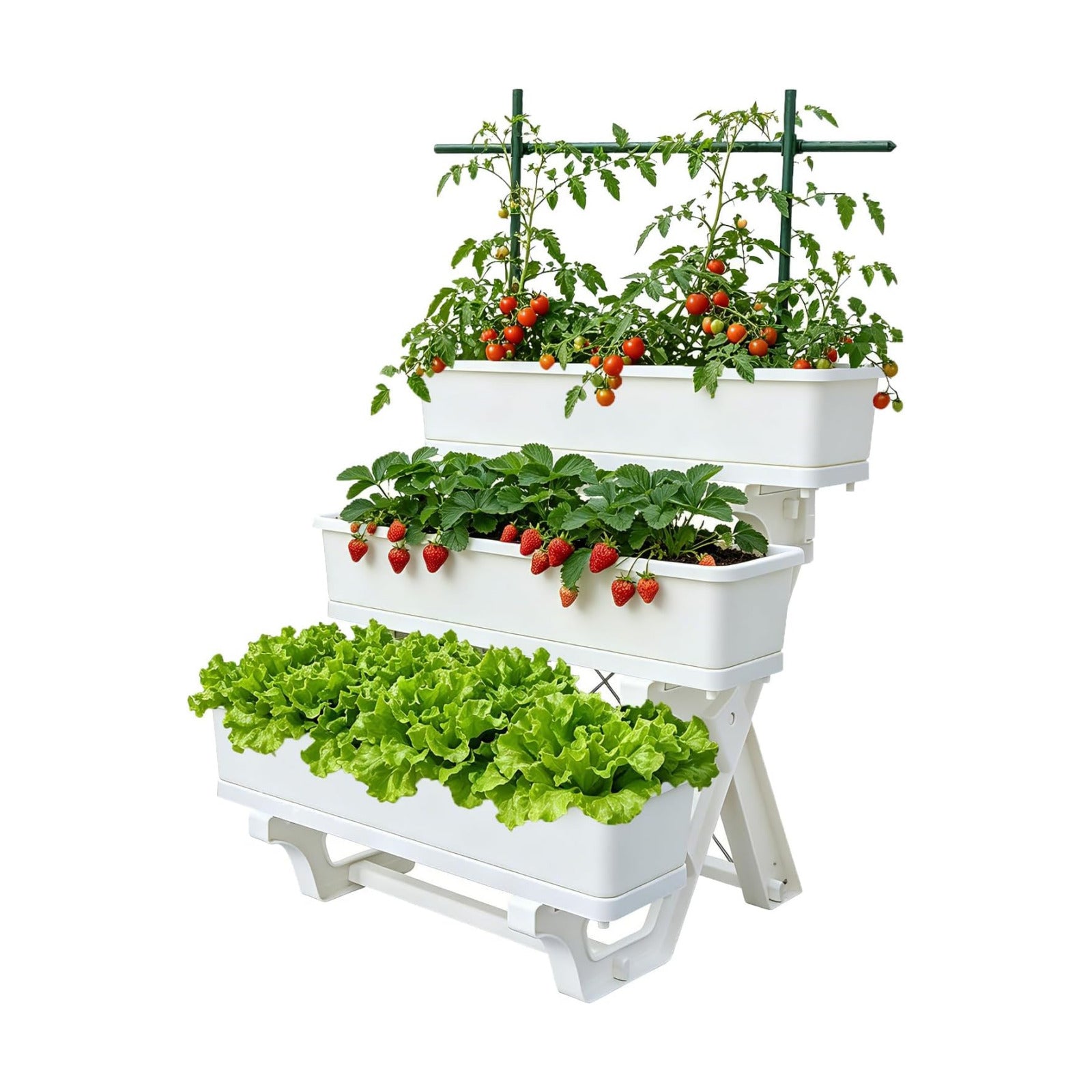 Planters for Outdoor Plants 3 Tiers Vertical Raised Garden Bed Freestanding Elevated Planter with Planter Tray for