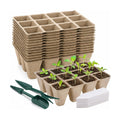 Prudiut 144 Cells Seed Starter Tray, 12 Pack Biodegradable Peat Pots Kit