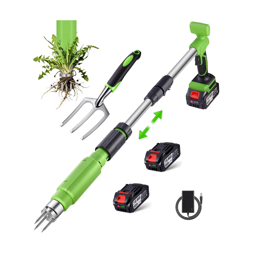 Electric Stand Up Weed Puller Tool with 3.0Ah Battery, Deep Root Removal Adjustable Handle Weeding Tool, Garden