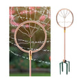 34" Ornamental Sprinkler, 360° Rotating, Wave Fan | Copper coated stainless steel, fits 3/4 in hose, 4-point stake