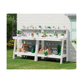 SERWALL 3-Tier Outdoor Potting Bench with Storage,Gardening Table,White,2PC | Waterproof HDPE Structure,Spacious