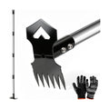 60" Weed Puller Tool with Long Handle, 2-in-1 Weed Rake & Garden Hoe, Stand Up Weeding Tools Gardening, Heavy Duty