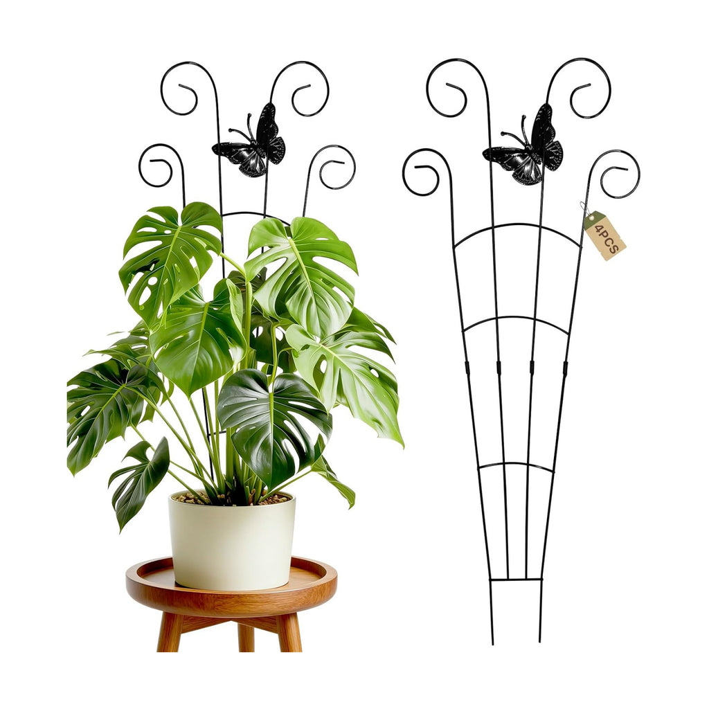 4 Pack 30 Inch Taller Plant Trellis for Potted Climbing Plants Indoor, Expandable Metal Garden Trellis for Climbing