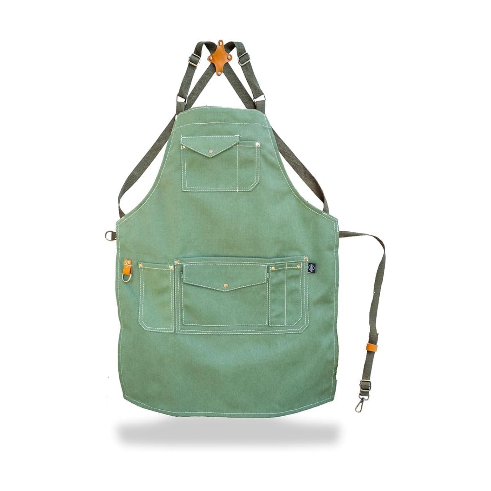 FARMER'S DEFENSE Canvas Gardening Apron with Durable Pockets - Unisex Heavy Duty Apron/Adjustable Straps - Garden, Paint