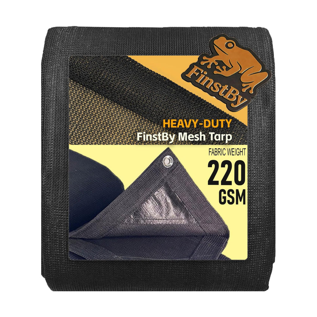 70% Black Shade Cloth 10x20 ftHeavy Duty Mesh Tarp with Grommets Weather-Resistant Sun Shade Netting for Dump Trucks