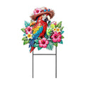Amyhill Tropical Outdoor Decor 2026vbs Parrot Metal Garden Stakes 25 Inch Jungle Leaves Welcome Yard Signs Decorative Garden Stakes for Patio Lawn Walkway Backyard Porch Luau Rainforest Party Supplies