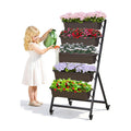 VECELO 5-Tier Vertical Garden Bed, Freestanding Elevated Raised Garden Planter with 5 Garden Planter Boxes, Lockable