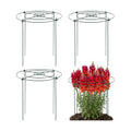 Peony Cages and Supports - 4 Pack Metal Plant Support Ring | Outdoor Indoor 11.8" Dx17.7 H Garden Stakes with 4 Legs