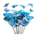 30PCS Blue Butterfly Decorations Artificial Garden Stakes for Garden Decor
