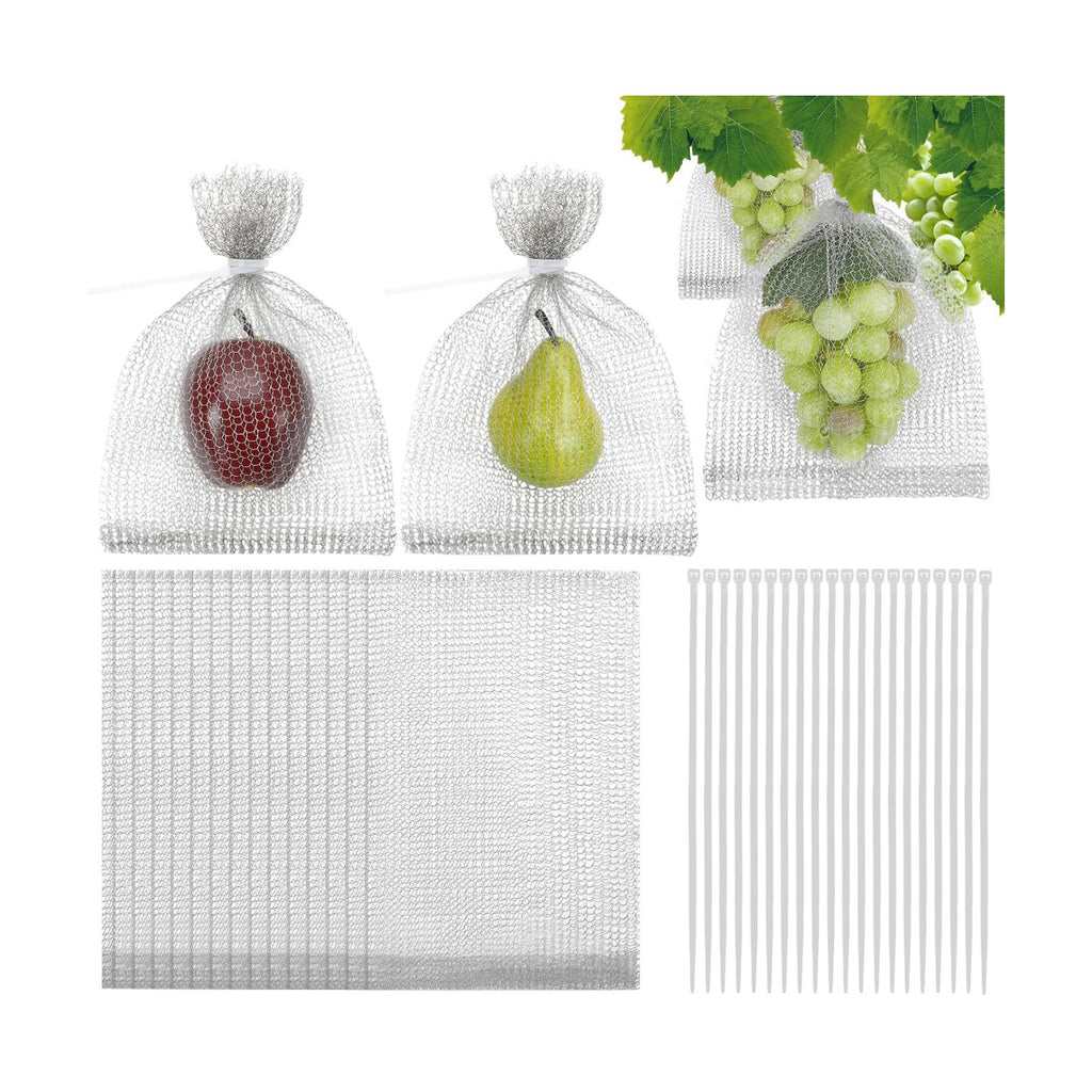 30 Pack 8 x 12 Inches Fruit Protection Wire Mesh Bags | Stainless Steel Wire Mesh, Orchard Garden Vegetable Fruits