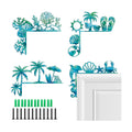 MorningRo 4 Pcs Beach Themed Door Frame Topper Nautical Metal Wall Art